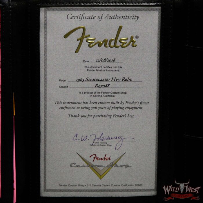 Fender Custom Shop 1963 Stratocaster Heavy Relic Rosewood Fingerboard 3 Tone Sunburst - Image 15
