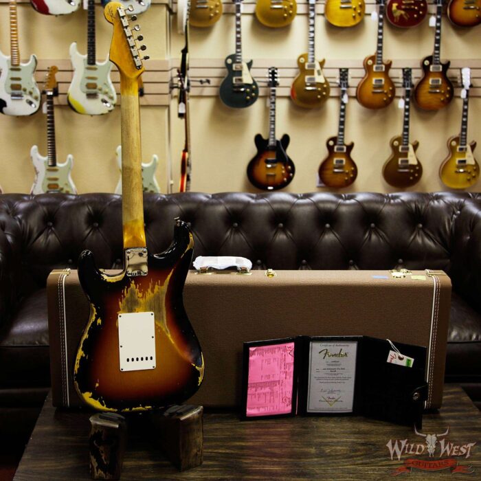 Fender Custom Shop 1963 Stratocaster Heavy Relic Rosewood Fingerboard 3 Tone Sunburst - Image 13
