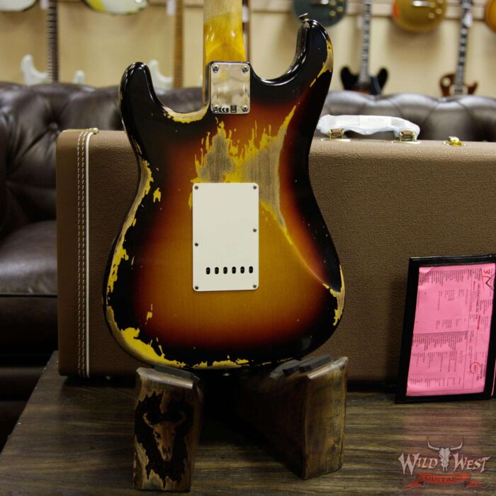 Fender Custom Shop 1963 Stratocaster Heavy Relic Rosewood Fingerboard 3 Tone Sunburst - Image 14