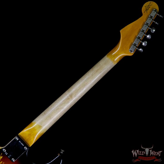 Fender Custom Shop 1963 Stratocaster Heavy Relic Rosewood Fingerboard 3 Tone Sunburst - Image 10