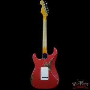 Fender Custom Shop 1963 Stratocaster heavy Relic Round Lam AAA Rosewood Fingerboard Fiesta Red - Image 5