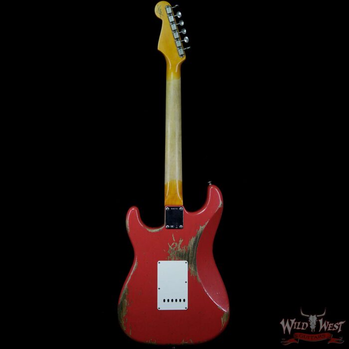 Fender Custom Shop 1963 Stratocaster heavy Relic Round Lam AAA Rosewood Fingerboard Fiesta Red - Image 5