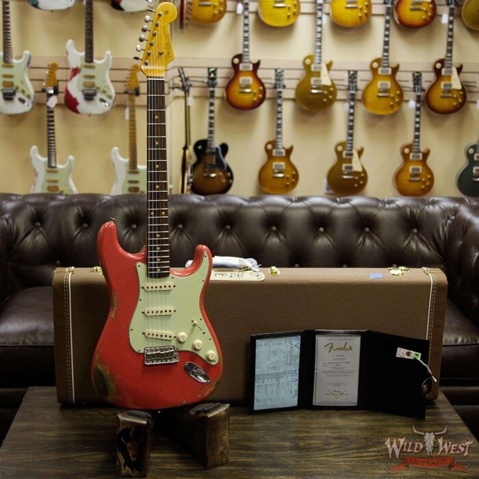 Fender Custom Shop 1963 Stratocaster heavy Relic Round Lam AAA Rosewood Fingerboard Fiesta Red - Image 11