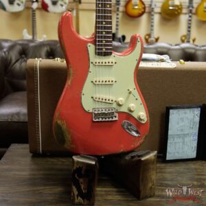 Fender Custom Shop 1963 Stratocaster heavy Relic Round Lam AAA Rosewood Fingerboard Fiesta Red - Image 12