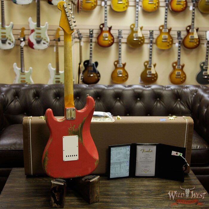 Fender Custom Shop 1963 Stratocaster heavy Relic Round Lam AAA Rosewood Fingerboard Fiesta Red - Image 14
