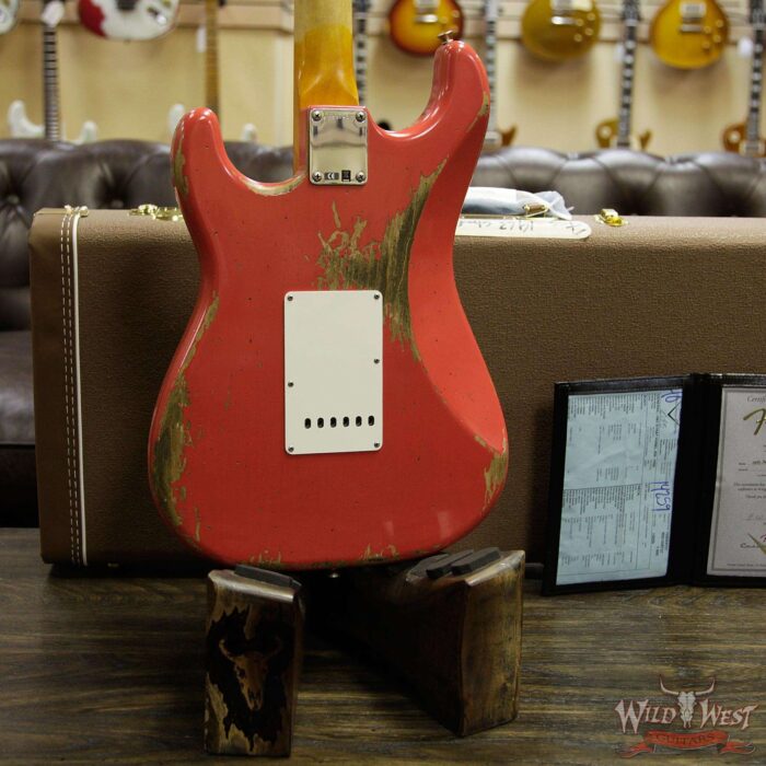 Fender Custom Shop 1963 Stratocaster heavy Relic Round Lam AAA Rosewood Fingerboard Fiesta Red - Image 15