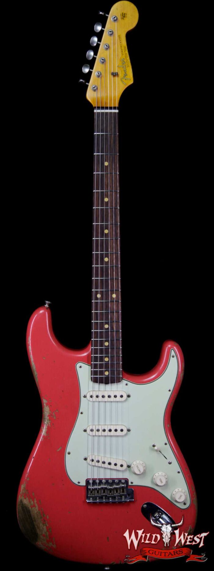 Fender Custom Shop 1963 Stratocaster heavy Relic Round Lam AAA Rosewood Fingerboard Fiesta Red - Image 1