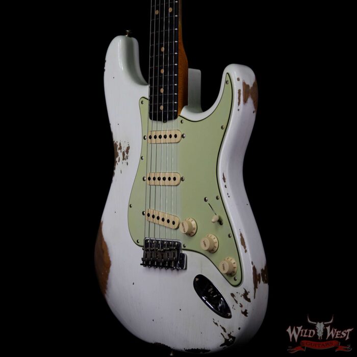 Fender Custom Shop 1963 Stratocaster Heavy Relic AAA Rosewood Fingerboard Olympic White - Image 2
