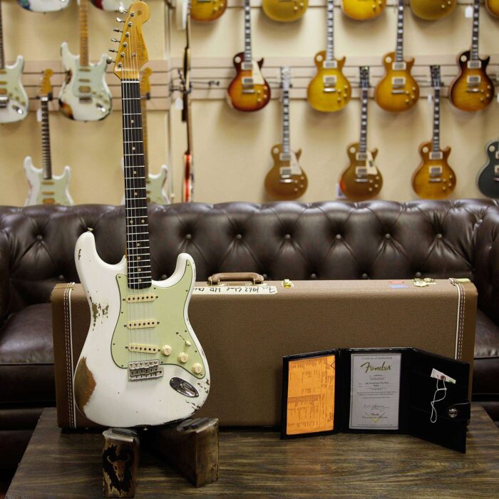 Fender Custom Shop 1963 Stratocaster Heavy Relic AAA Rosewood Fingerboard Olympic White - Image 11