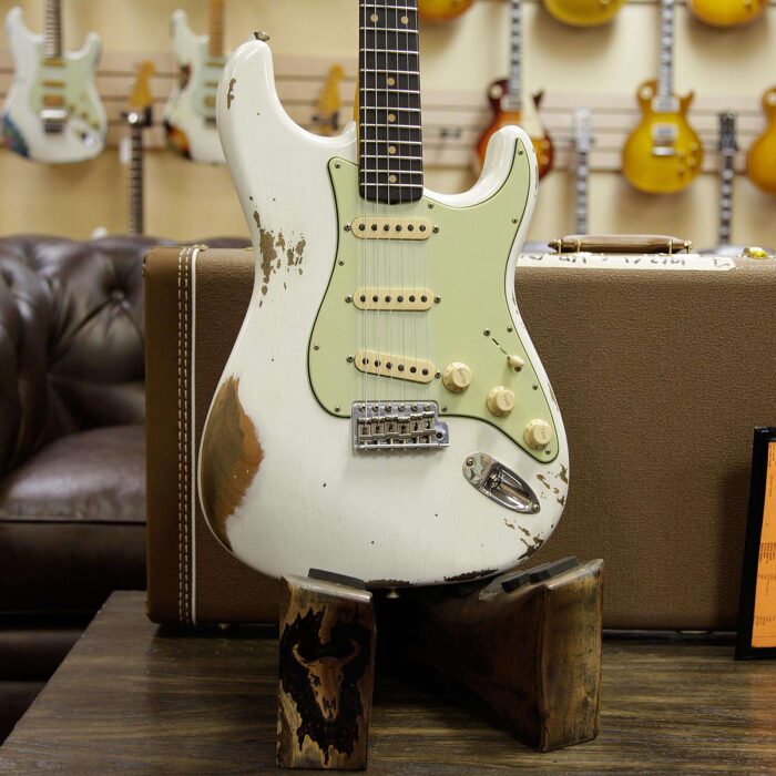 Fender Custom Shop 1963 Stratocaster Heavy Relic AAA Rosewood Fingerboard Olympic White - Image 12