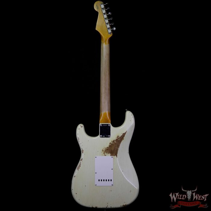 Fender Custom Shop 1963 Stratocaster Heavy Relic AAA Rosewood Fingerboard Vintage White - Image 5