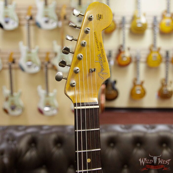Fender Custom Shop 1963 Stratocaster Heavy Relic AAA Rosewood Fingerboard Vintage White - Image 7