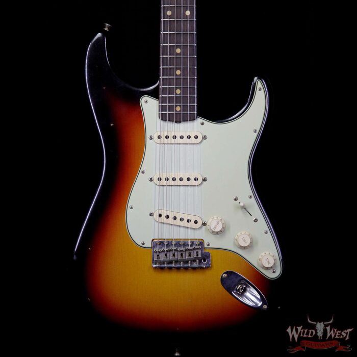 Fender Custom Shop 1963 Stratocaster Journeyman Relic with Dirty Neck 3 Tone Sunburst - Image 3