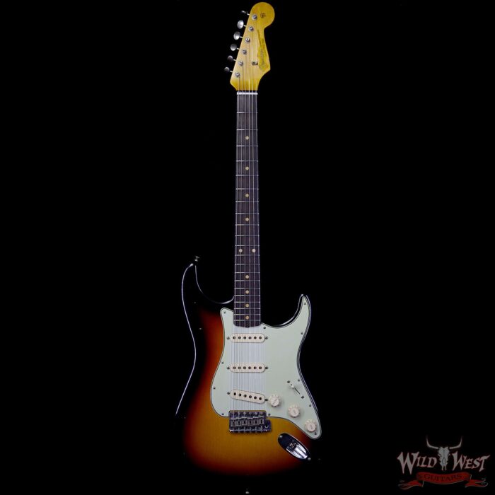 Fender Custom Shop 1963 Stratocaster Journeyman Relic with Dirty Neck 3 Tone Sunburst - Image 4