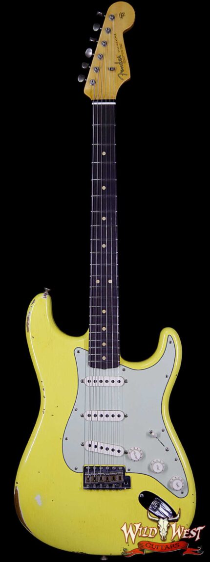 Fender Custom Shop Collection 1963 Stratocaster Relic Dark AAA Rosewood Fretboard Graffiti Yellow