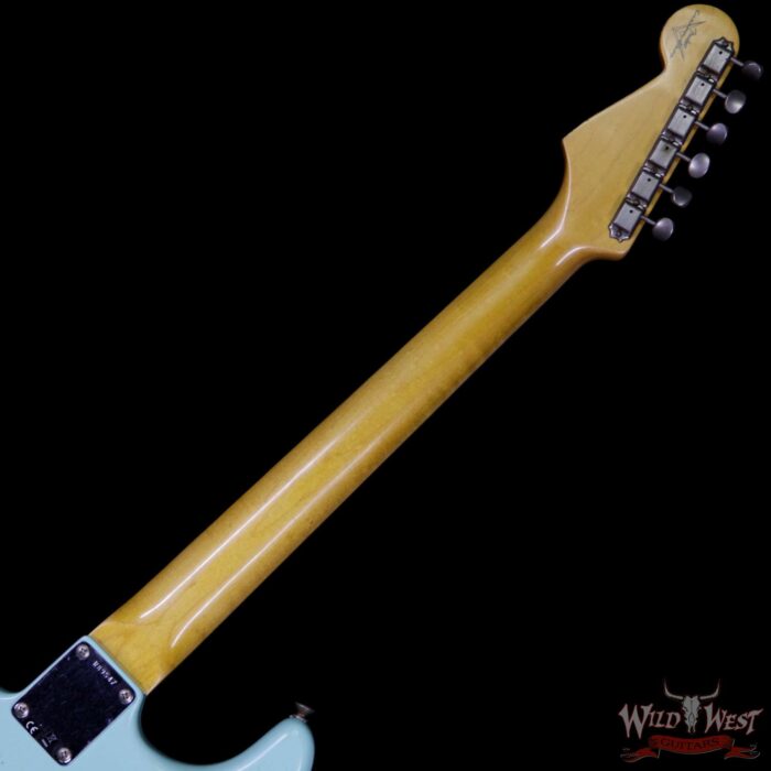Fender Custom Shop Collection 1963 Stratocaster Relic Sort of Dark AAA Rosewood Fretboard Surf Green - Image 11