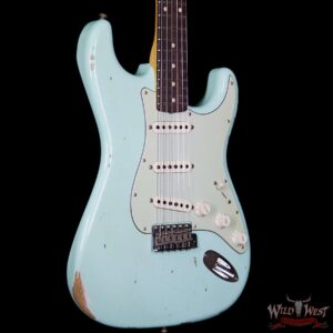 Fender Custom Shop 1963 Stratocaster Relic Rosewood Fretboard Surf Green - Image 4