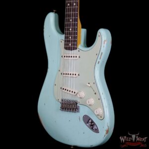 Fender Custom Shop 1963 Stratocaster Relic Rosewood Fretboard Surf Green - Image 2