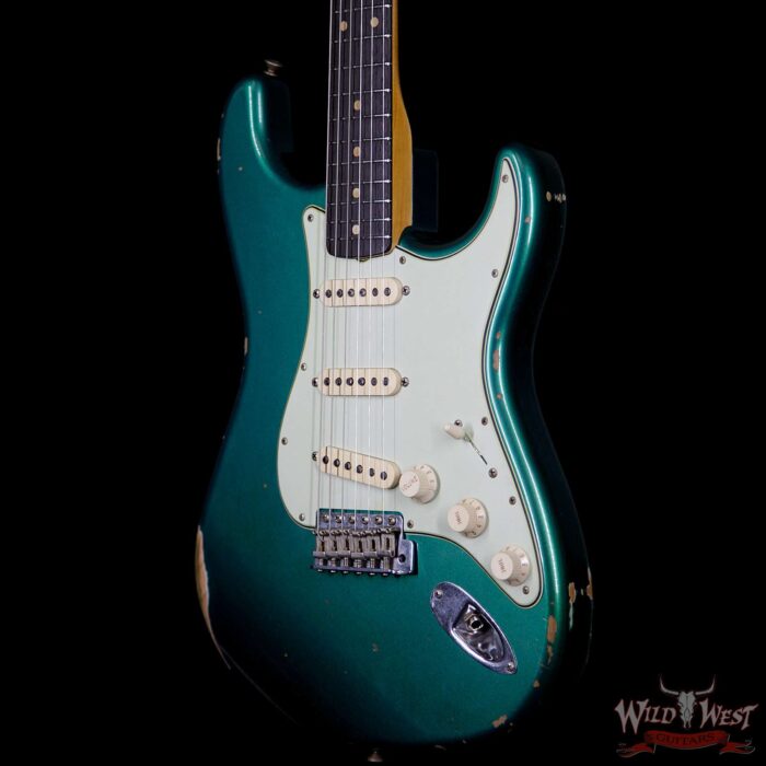 Fender Custom Shop 1963 Stratocaster Relic Rosewood Fingerboard British Racing Green - Image 2