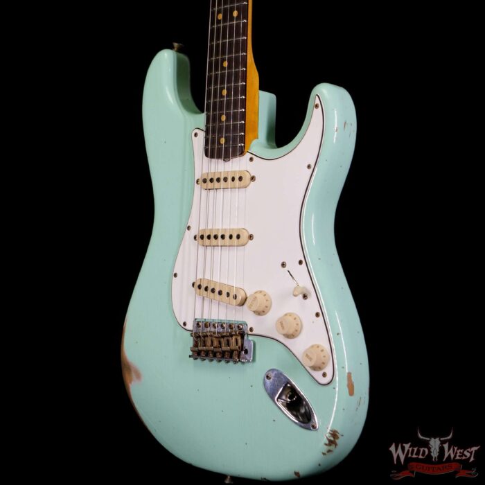 Fender Custom Shop 1963 Stratocaster Relic AAA Rosewood Board with Quartersawn Maple Neck Surf Green - Image 2