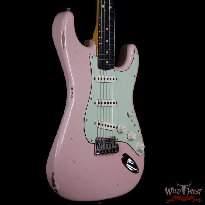 Fender Custom Shop 1963 Stratocaster Relic Rosewood Fretboard Shell Pink - Image 4