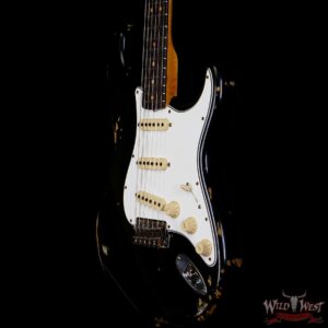Fender Custom Shop 1963 Stratocaster Relic AAA Rosewood Board with Quartersawn Maple Neck Black - Image 2