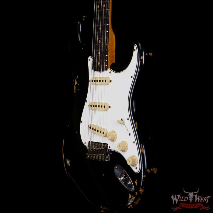 Fender Custom Shop 1963 Stratocaster Relic AAA Rosewood Board with Quartersawn Maple Neck Black - Image 2