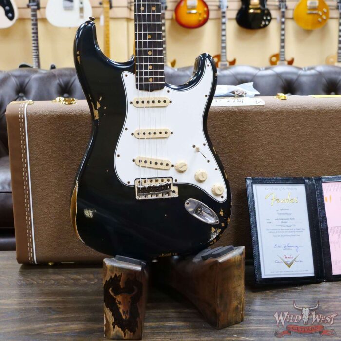 Fender Custom Shop 1963 Stratocaster Relic AAA Rosewood Board with Quartersawn Maple Neck Black - Image 8