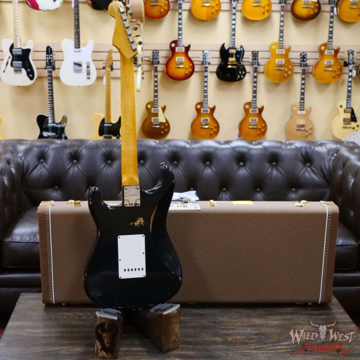 Fender Custom Shop 1963 Stratocaster Relic AAA Rosewood Board with Quartersawn Maple Neck Black - Image 9