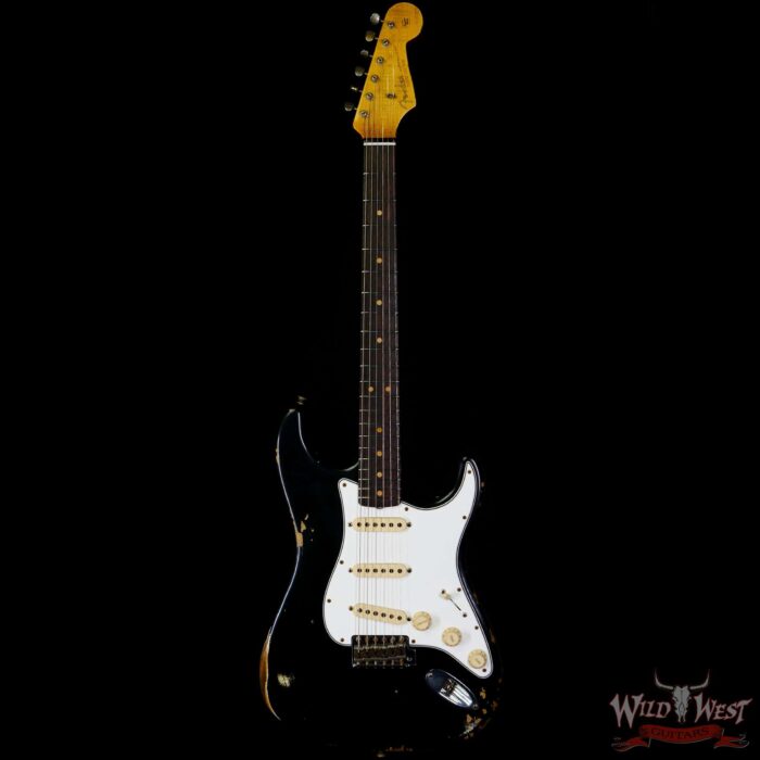 Fender Custom Shop 1963 Stratocaster Relic AAA Rosewood Board with Quartersawn Maple Neck Black - Image 3