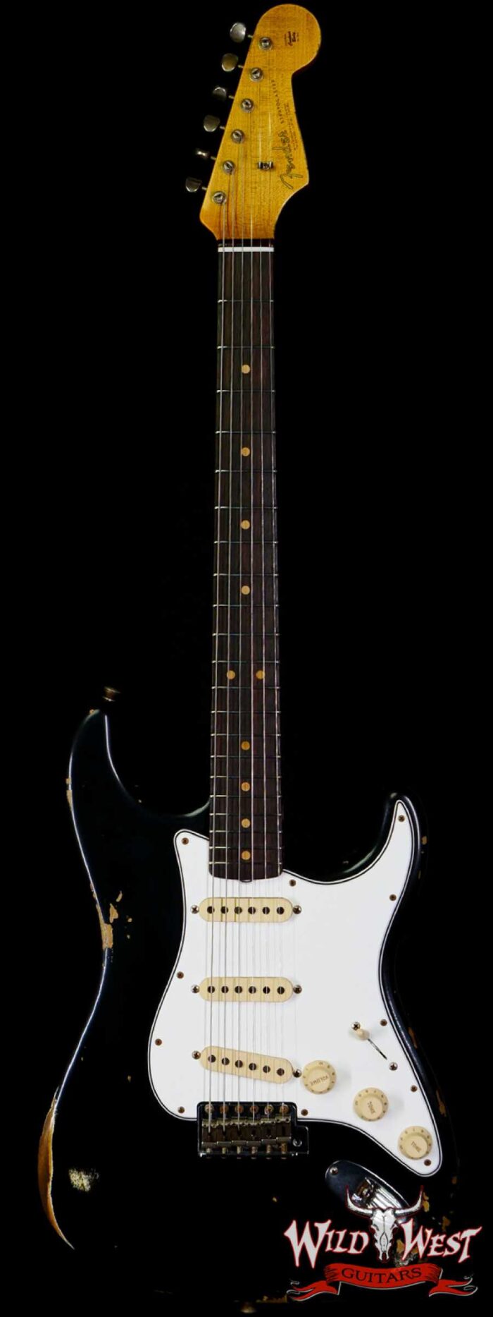 Fender Custom Shop 1963 Stratocaster Relic AAA Rosewood Board with Quartersawn Maple Neck Black - Image 1