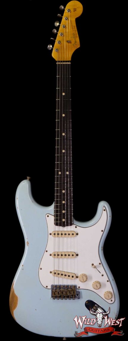 Fender Custom Shop 1963 Stratocaster Relic AAA Rosewood Board with Quartersawn Maple Neck Sonic Blue