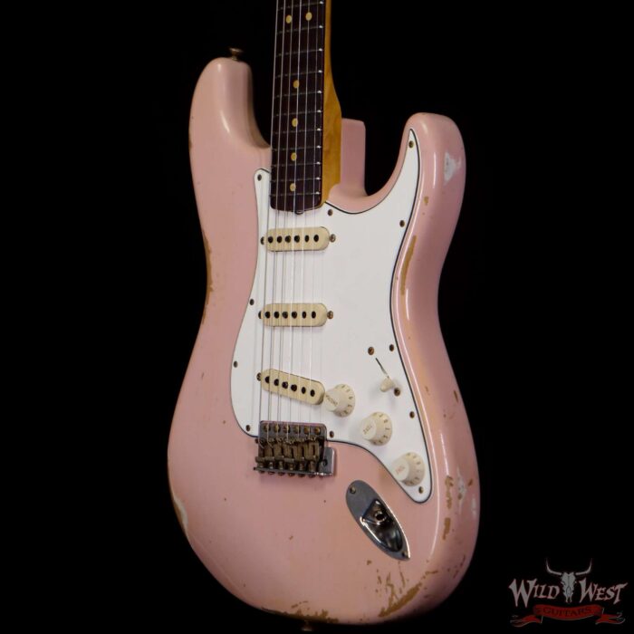 Fender Custom Shop 1963 Stratocaster Relic AAA Rosewood Board with Quartersawn Maple Neck Shell Pink - Image 2