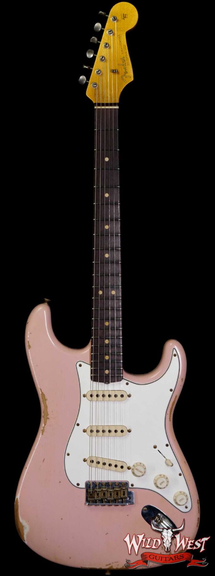 Fender Custom Shop 1963 Stratocaster Relic AAA Rosewood Board with Quartersawn Maple Neck Shell Pink - Image 1