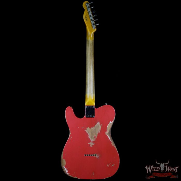 Fender Custom Shop 1963 Telecaster Heavy Relic Rosewood Fingerboard Fiesta Red - Image 6