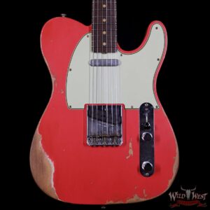Fender Custom Shop 1963 Telecaster Heavy Relic Rosewood Fingerboard Fiesta Red - Image 3