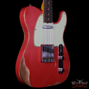 Fender Custom Shop 1963 Telecaster Heavy Relic Rosewood Fingerboard Fiesta Red - Image 4