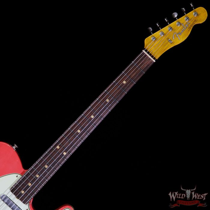 Fender Custom Shop 1963 Telecaster Heavy Relic Rosewood Fingerboard Fiesta Red - Image 9