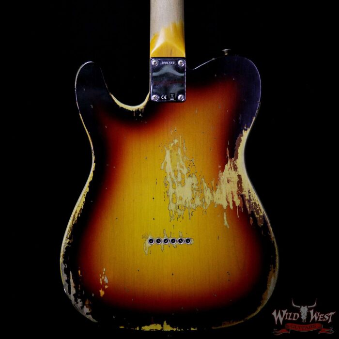 Fender Custom Shop 1963 Telecaster Heavy Relic AAA Rosewood Fingerboard 3 Tone Sunburst - Image 6
