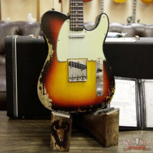 Fender Custom Shop 1963 Telecaster Heavy Relic AAA Rosewood Fingerboard 3 Tone Sunburst - Image 12