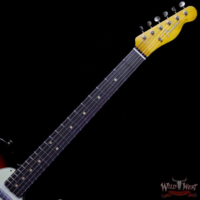 Fender Custom Shop 1963 Telecaster Heavy Relic AAA Rosewood Fingerboard 3 Tone Sunburst - Image 8