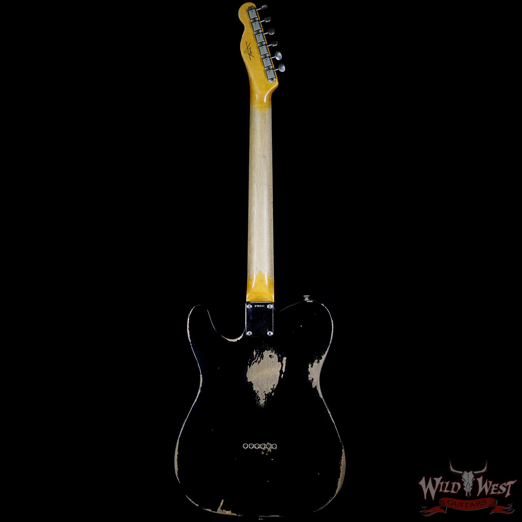 fendercs-1963telehr-blk-r90881-b__wwg.jpg Fender Custom Shop 1963 Telecaster Heavy Relic Rosewood Fingerboard Aged Black - Image 6