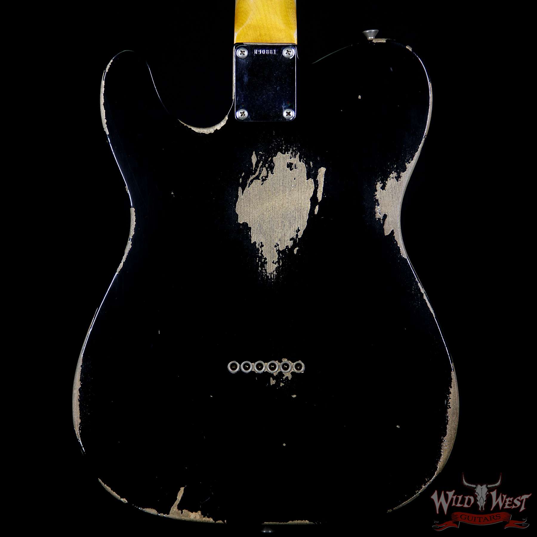 fendercs-1963telehr-blk-r90881-bb__wwg.jpg Fender Custom Shop 1963 Telecaster Heavy Relic Rosewood Fingerboard Aged Black - Image 7