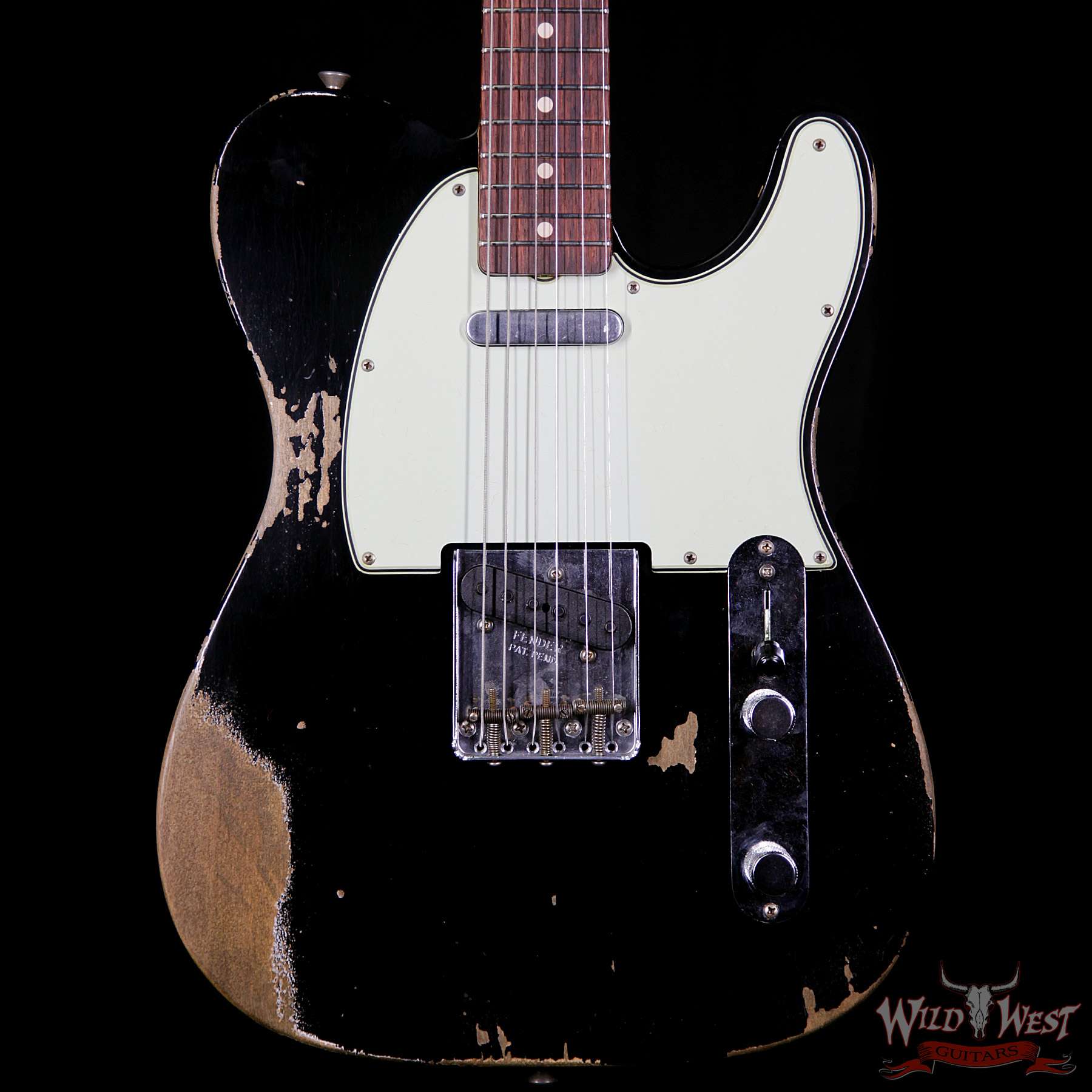 fendercs-1963telehr-blk-r90881-bf__wwg.jpg Fender Custom Shop 1963 Telecaster Heavy Relic Rosewood Fingerboard Aged Black - Image 3