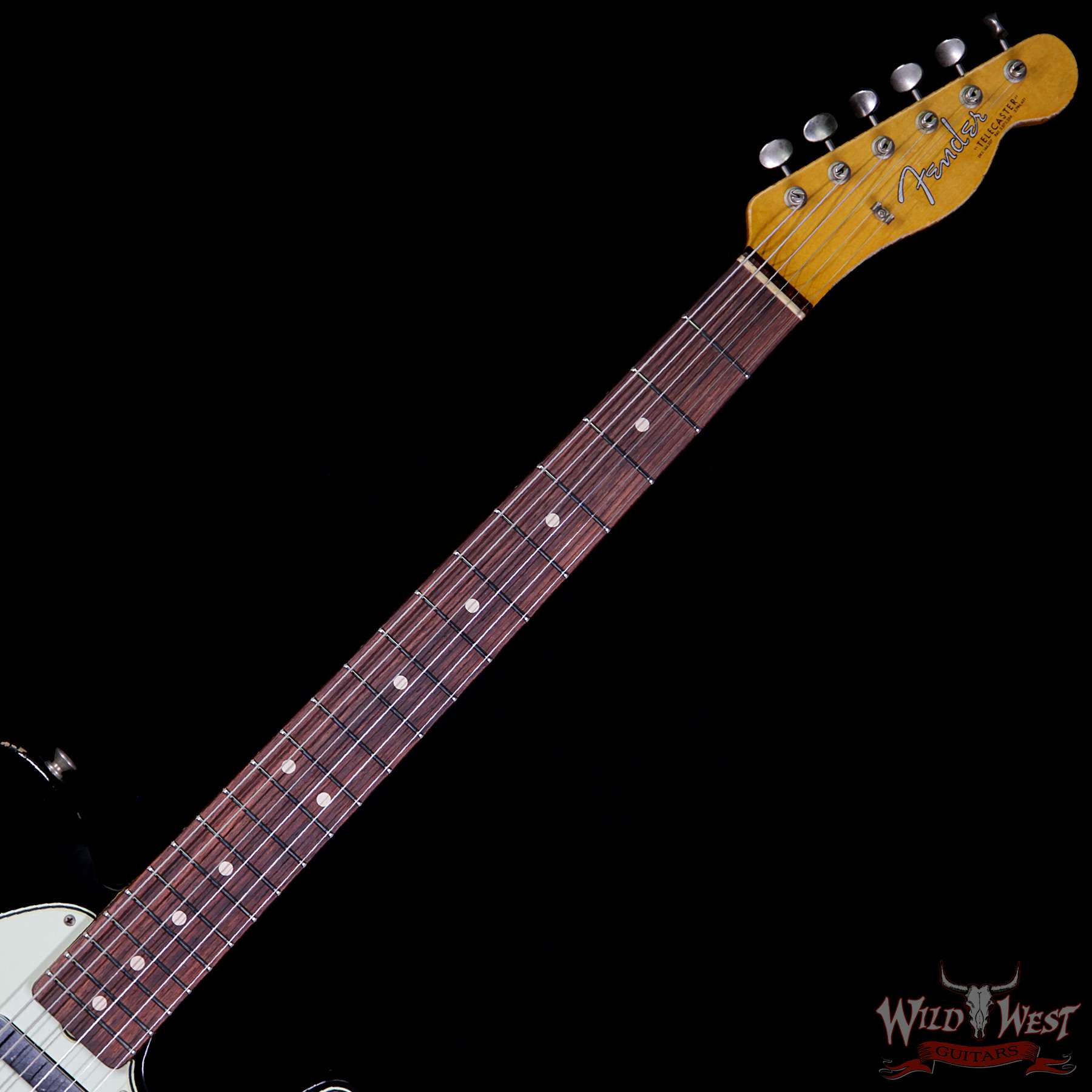 fendercs-1963telehr-blk-r90881-nf__wwg.jpg Fender Custom Shop 1963 Telecaster Heavy Relic Rosewood Fingerboard Aged Black - Image 9