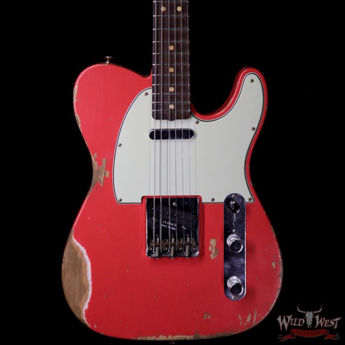 Fender Custom Shop 1963 Telecaster Heavy Relic AAA Rosewood Fingerboard Fiesta Red - Image 3