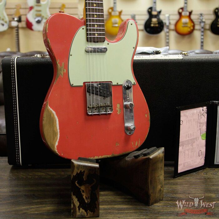 Fender Custom Shop 1963 Telecaster Heavy Relic AAA Rosewood Fingerboard Fiesta Red - Image 12