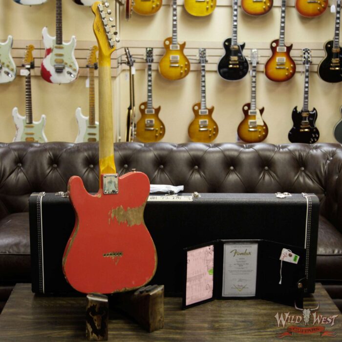 Fender Custom Shop 1963 Telecaster Heavy Relic AAA Rosewood Fingerboard Fiesta Red - Image 14