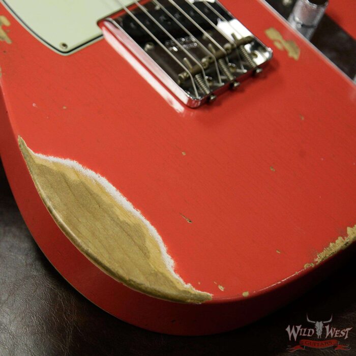 Fender Custom Shop 1963 Telecaster Heavy Relic AAA Rosewood Fingerboard Fiesta Red - Image 13