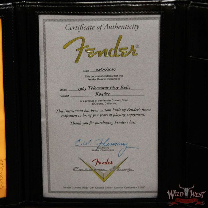 Fender Custom Shop 1963 Telecaster Heavy Relic AAA Rosewood Fingerboard Sonic Blue - Image 15